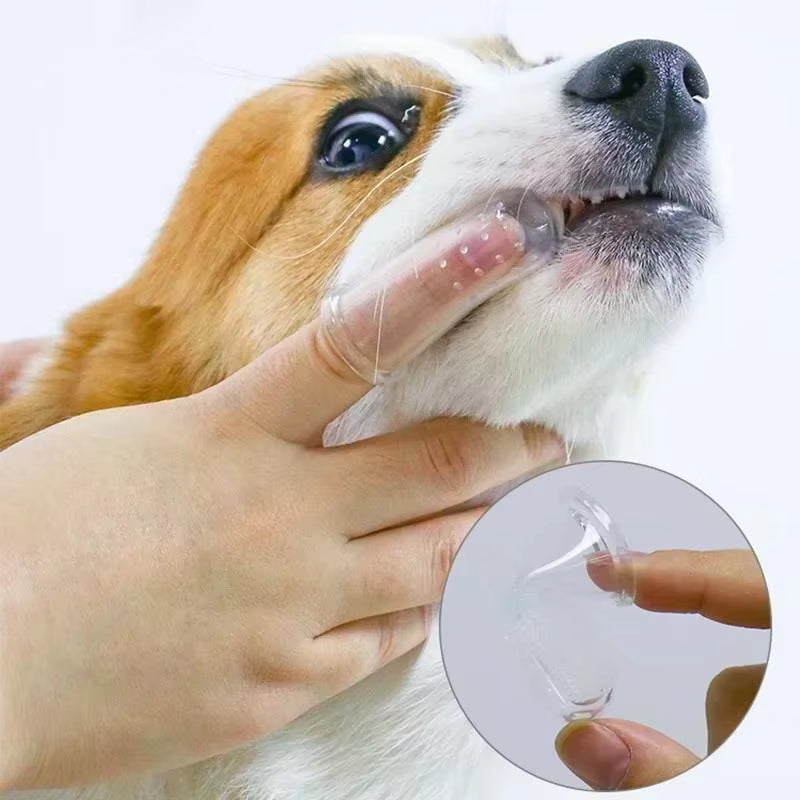 Premium Soft Pet Finger Toothbrush for Dogs - Effective Bad Breath and Tartar Care Tool - Essential Pet Supplies