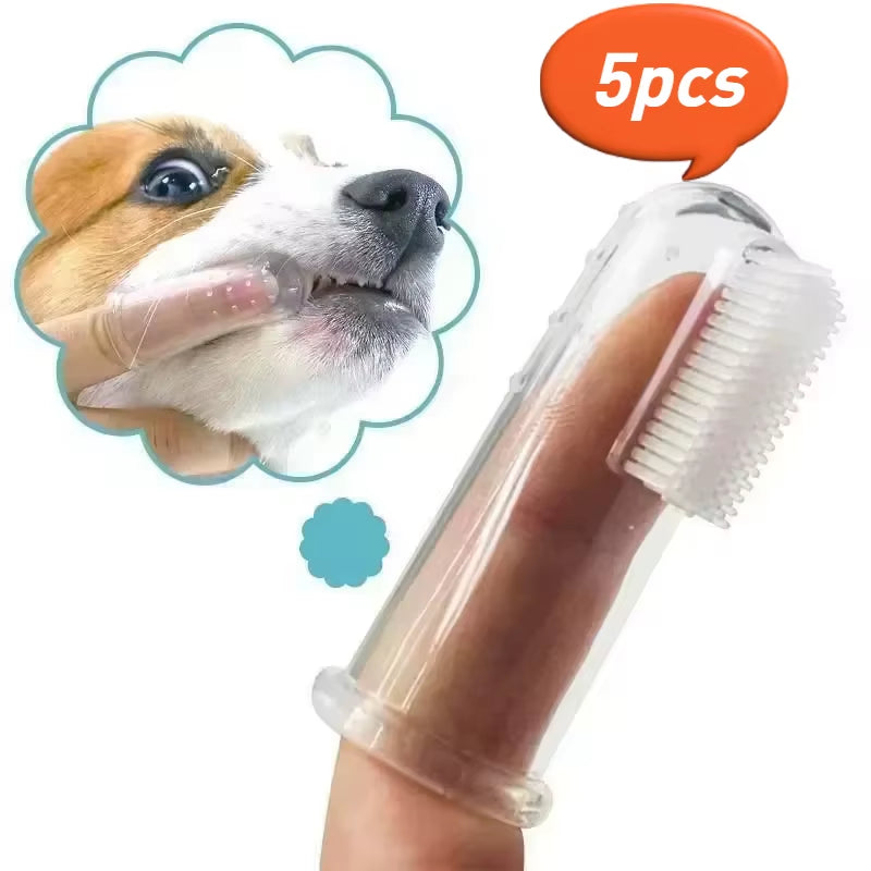 Premium Soft Pet Finger Toothbrush for Dogs - Effective Bad Breath and Tartar Care Tool - Essential Pet Supplies